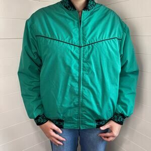 Comfy Casual Aztec Southwestern Women's Jacket Green Black Size 16 Large